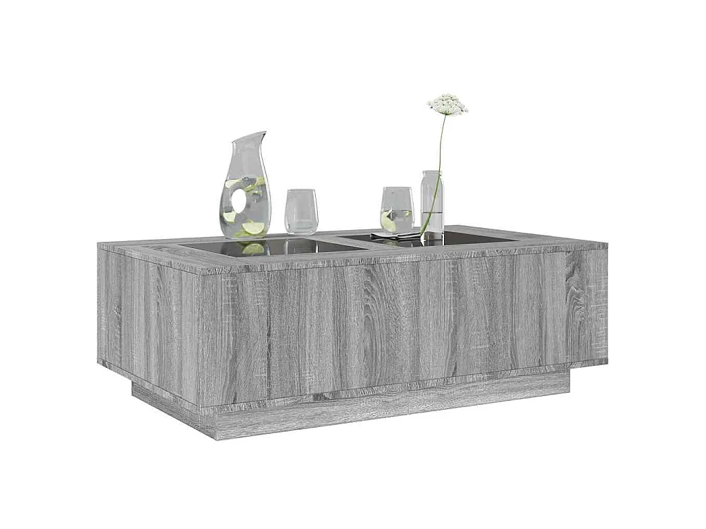 Salontafel met Infinity LED 116x69x40 cm grijs sonoma eiken