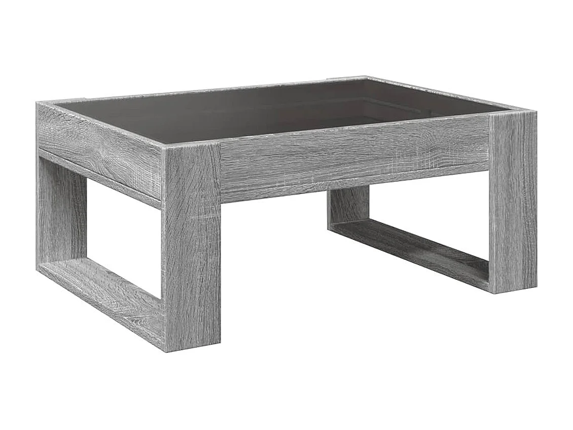 Couchtisch mit Infinity-LED Grau Sonoma 70x53x30 cm