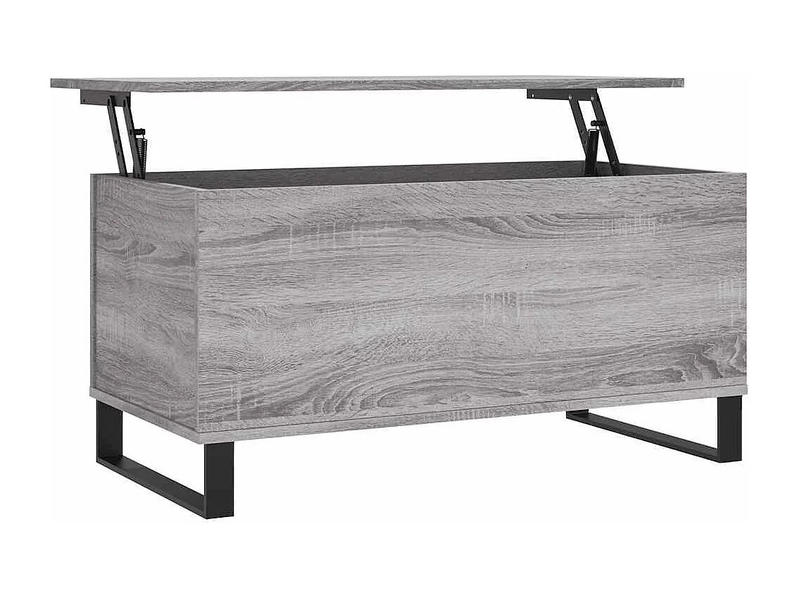 Salontafel 90x44,5x45 cm bewerkt hout grijs sonoma eikenkleurig