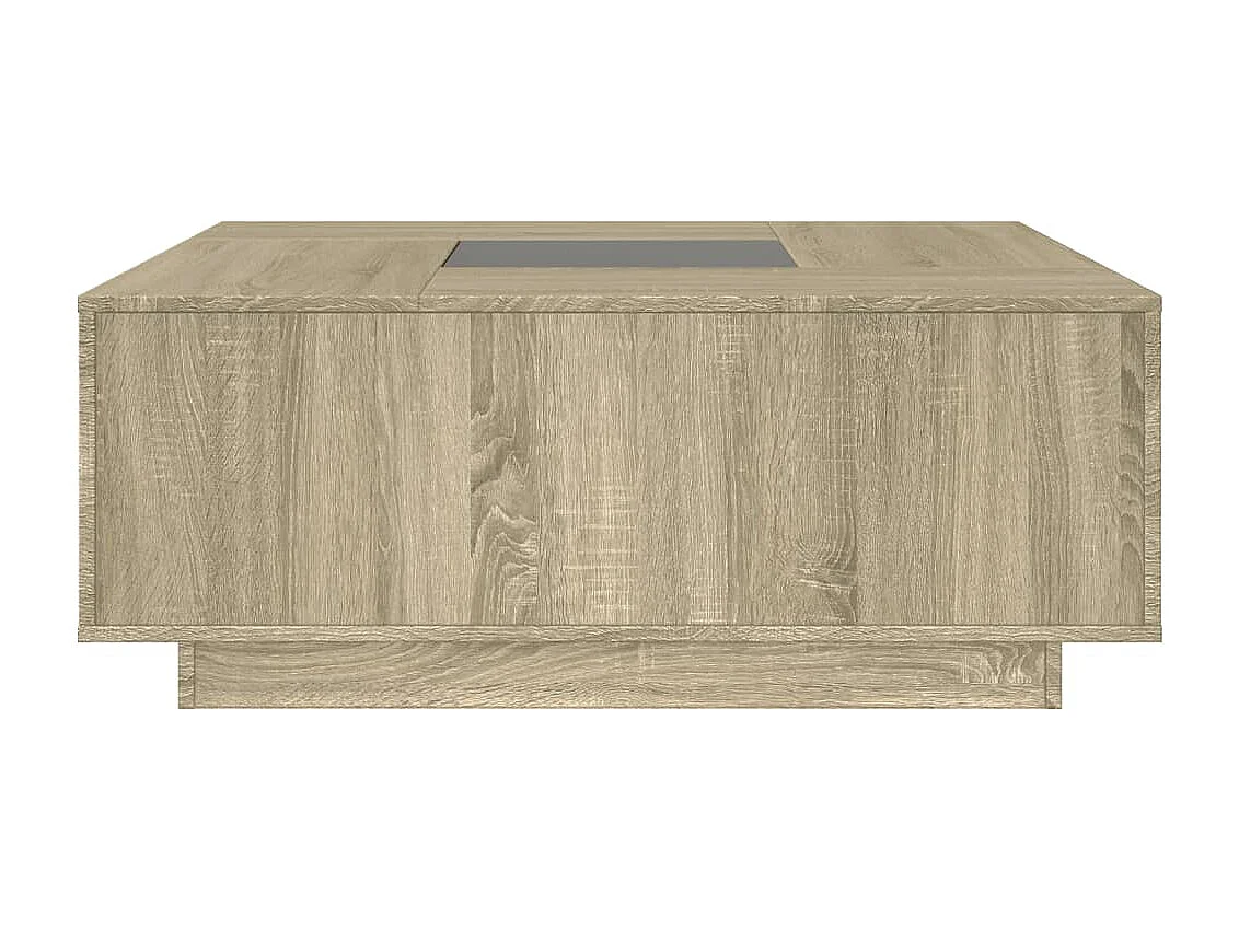 Tavolino da Salotto con LED Infinity Rovere Sonoma 100x100x40cm