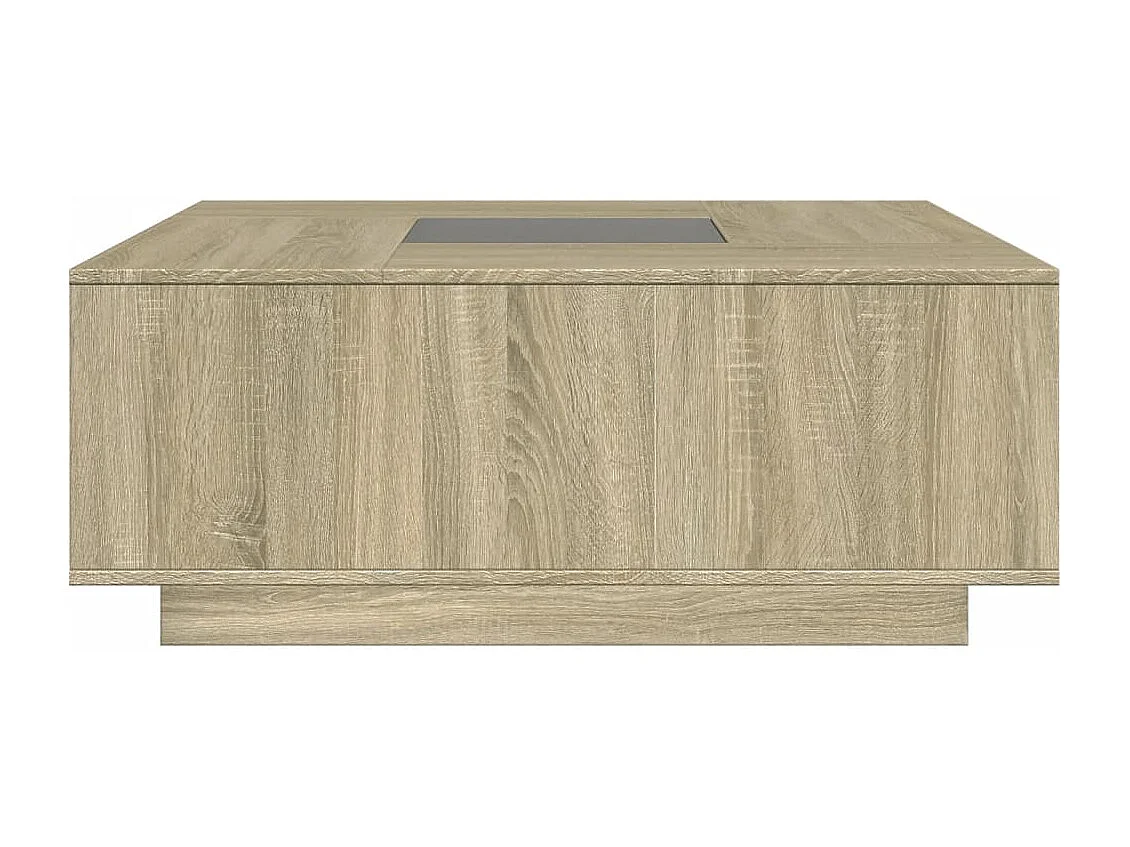 Tavolino da Salotto con LED Infinity Rovere Sonoma 100x100x40cm