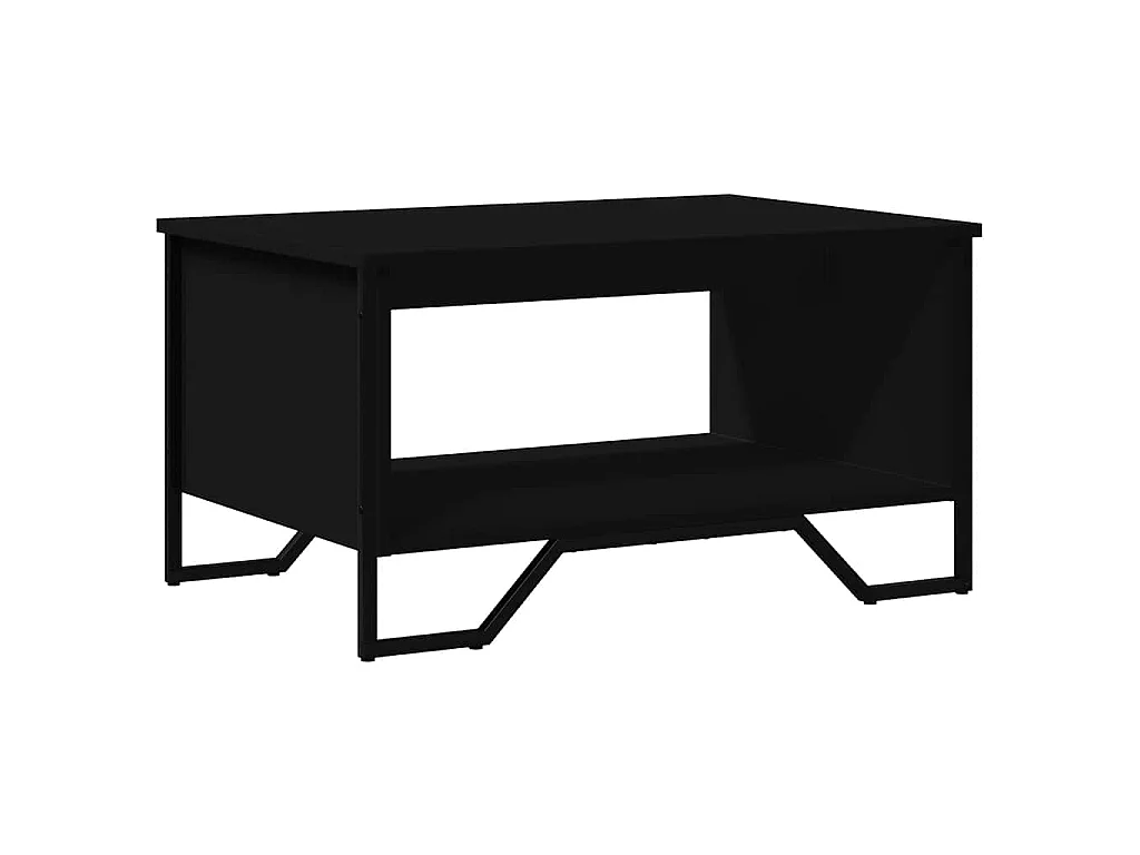 Table basse noir 75x51x40 cm bois d'ingénierie