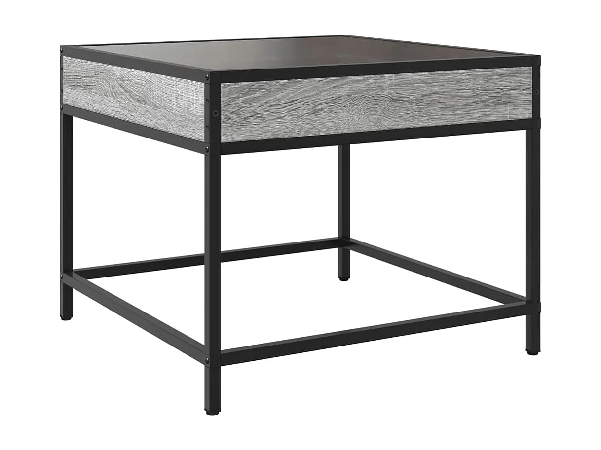 Salontafel met Infinity LED 50x50x41 cm grijs sonoma eikenkleur