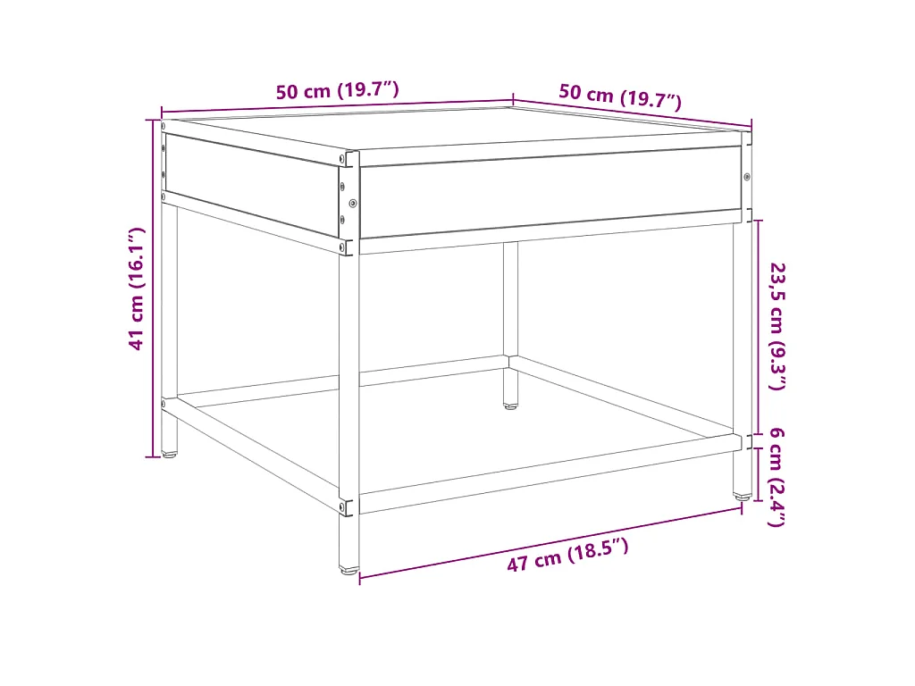 Couchtisch mit Infinity-LED Braun Eichen-Optik 50x50x41 cm