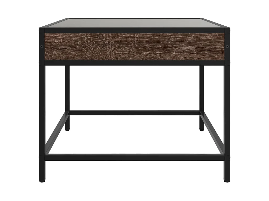 Couchtisch mit Infinity-LED Braun Eichen-Optik 50x50x41 cm