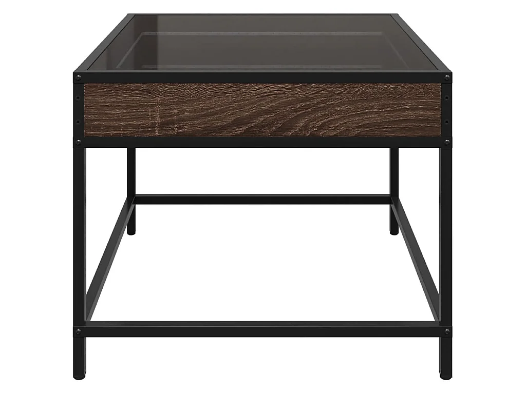 Couchtisch mit Infinity-LED Braun Eichen-Optik 50x50x41 cm