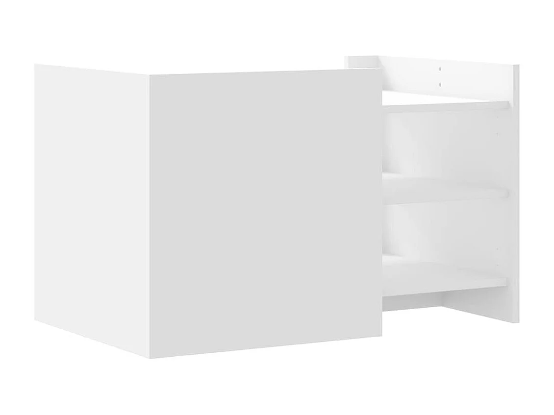 Table basse blanc 80x50x50 cm bois d'ingénierie