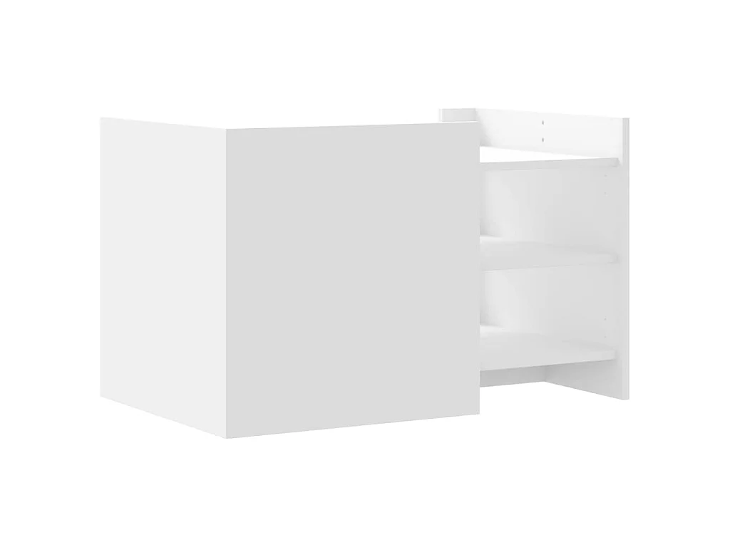 Table basse blanc 80x50x50 cm bois d'ingénierie