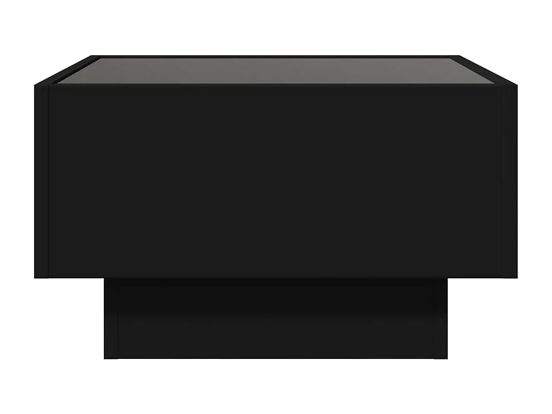 Table basse avec LED noir 50x50x30 cm bois d'ingénierie