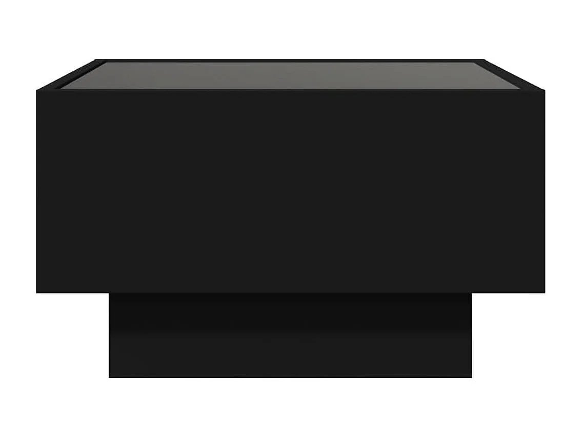 Table basse avec LED noir 50x50x30 cm bois d'ingénierie