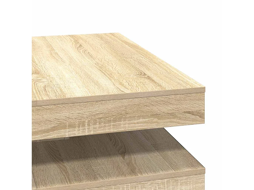 Table basse rotative à 360 degrés chêne sonoma 90x90x34,5 cm