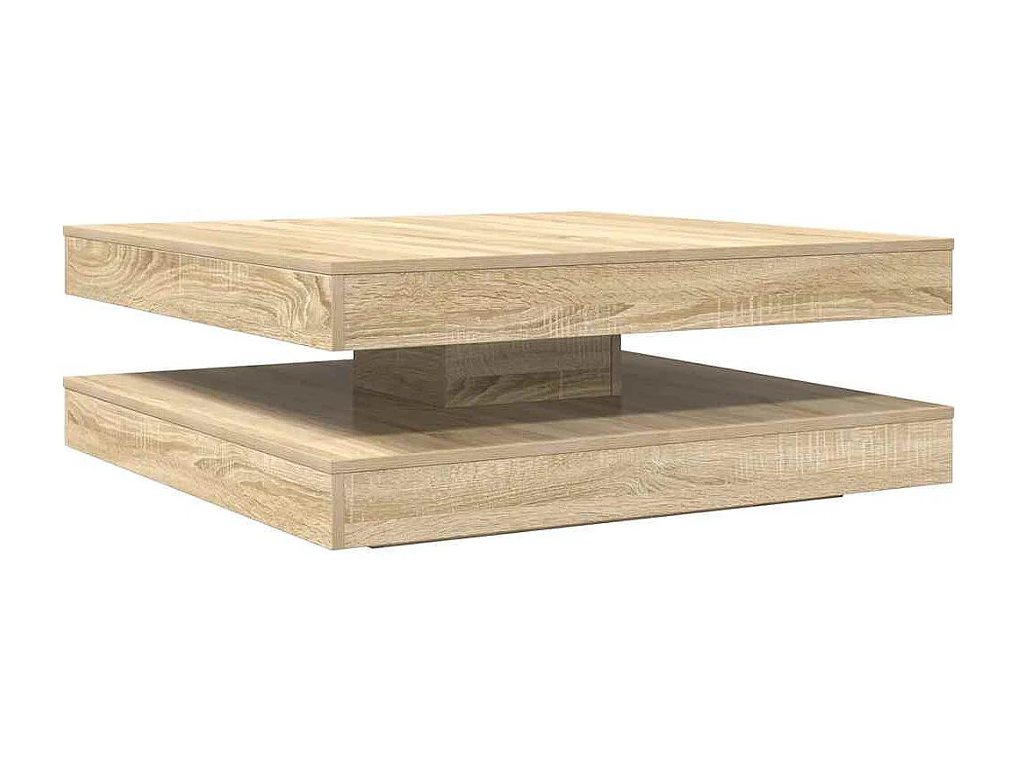 Tavolino da Caffè Girevole a 360 Gradi Sonoma 90x90x34,5 cm
