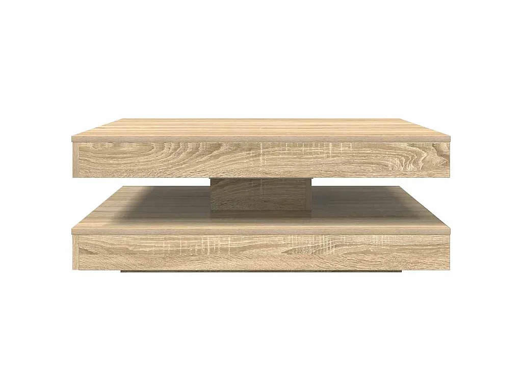 Table basse rotative à 360 degrés chêne sonoma 90x90x34,5 cm