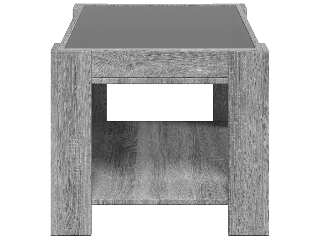 LED-Couchtisch Grau Sonoma 73x53x45 cm Holzwerkstoff