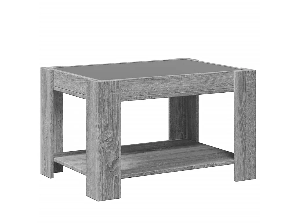 LED-Couchtisch Grau Sonoma 73x53x45 cm Holzwerkstoff