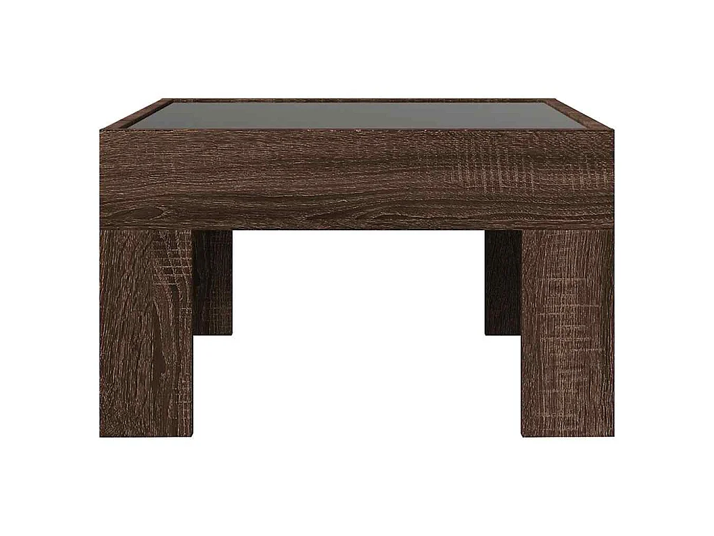 Couchtisch mit Infinity-LED Braun Eichen-Optik 50x50x30 cm