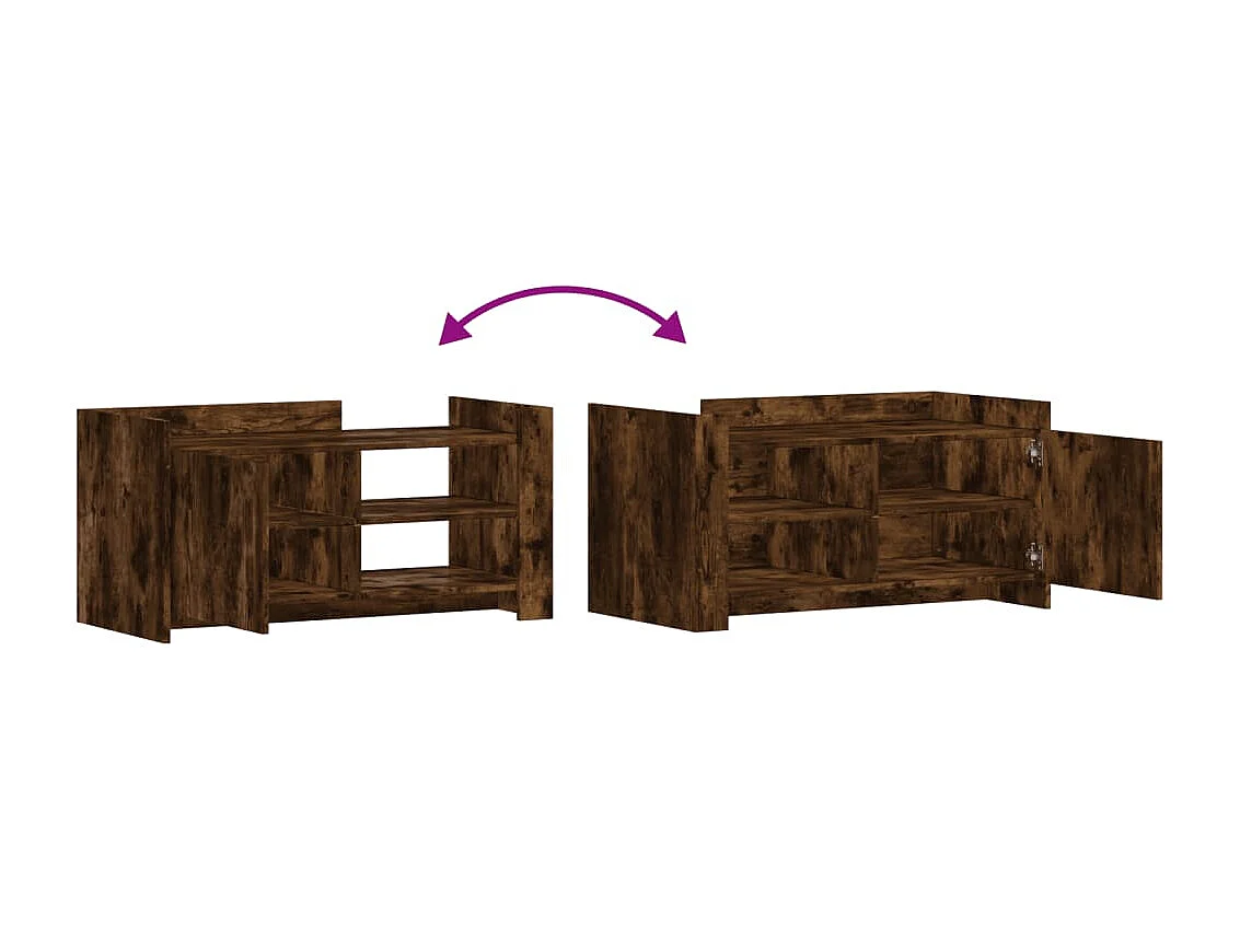 Table basse chêne fumé 100x50x50 cm bois d'ingénierie