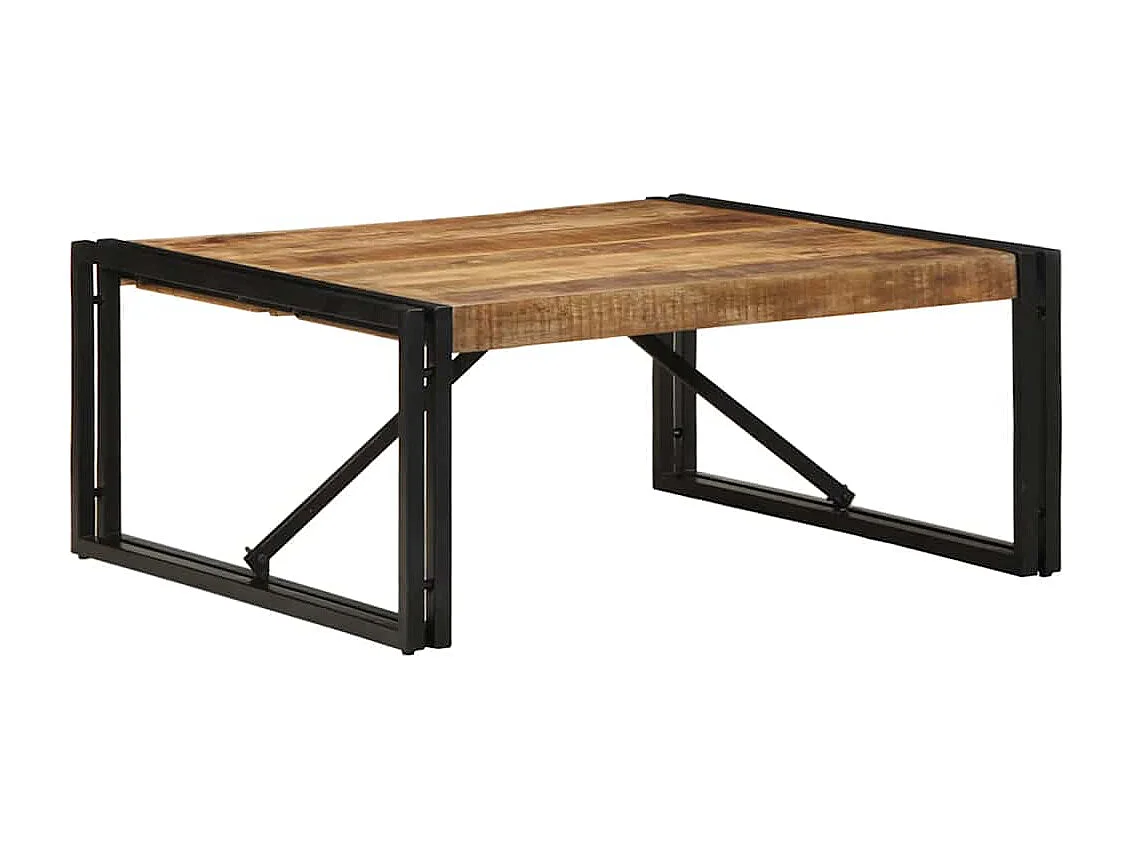 Table basse 80x80x35 cm bois de manguier massif brut