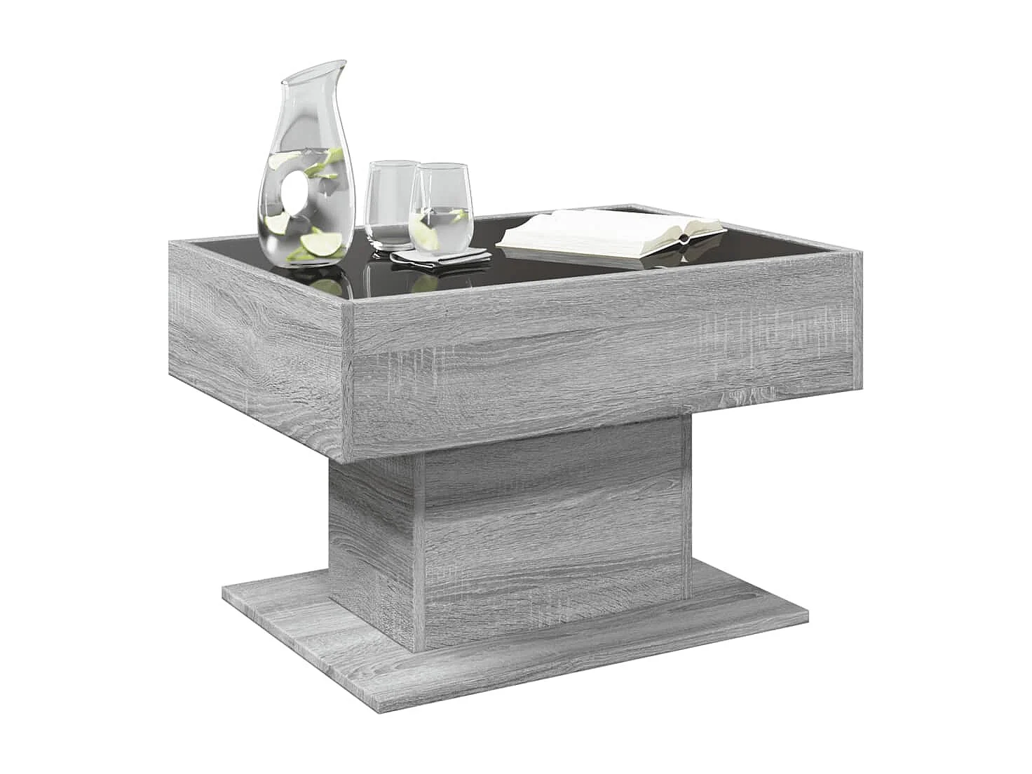Table basse avec LED sonoma gris 70x50x45 cm bois d'ingénierie