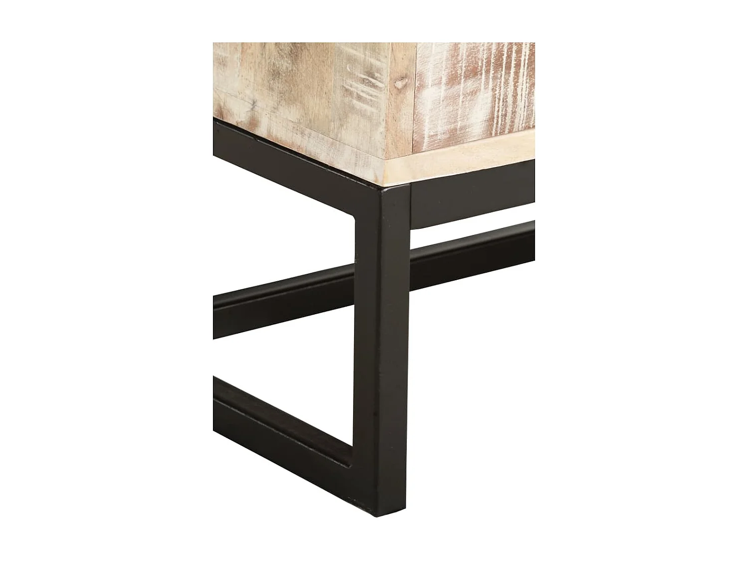 Tavolino da Caffè Bianco 117x50x30 cm Legno Massello di Acacia