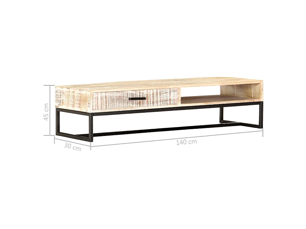 Table basse Blanc 117x50x30 cm Bois d'acacia solide