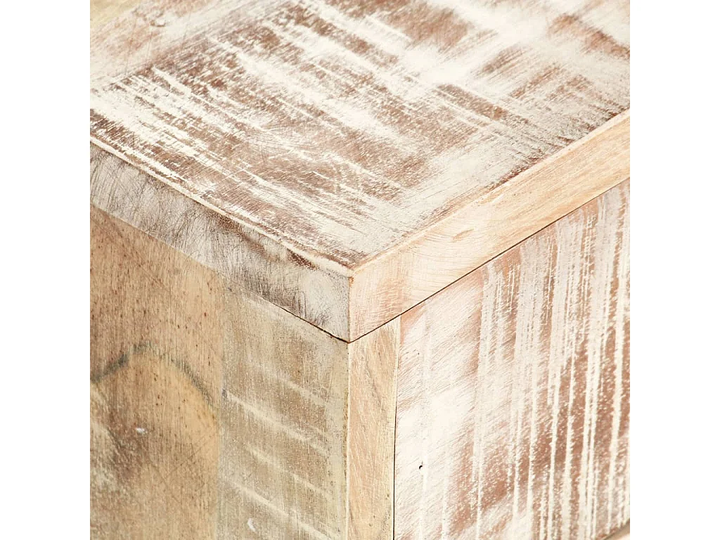 Table basse Blanc 117x50x30 cm Bois d'acacia solide
