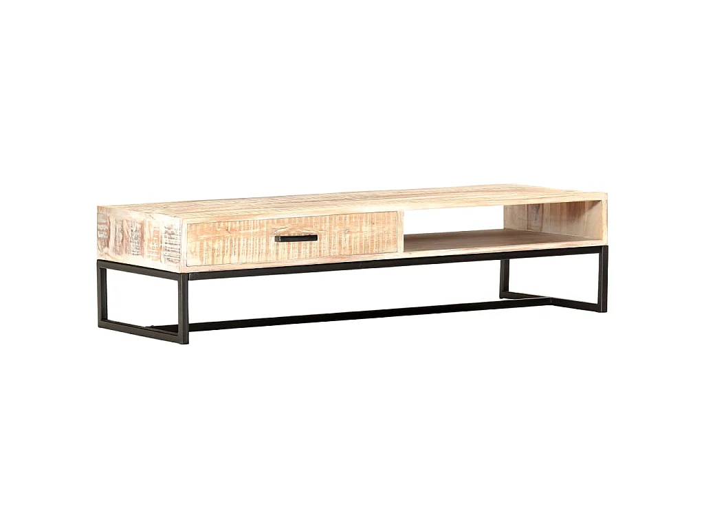 Table basse Blanc 117x50x30 cm Bois d'acacia solide