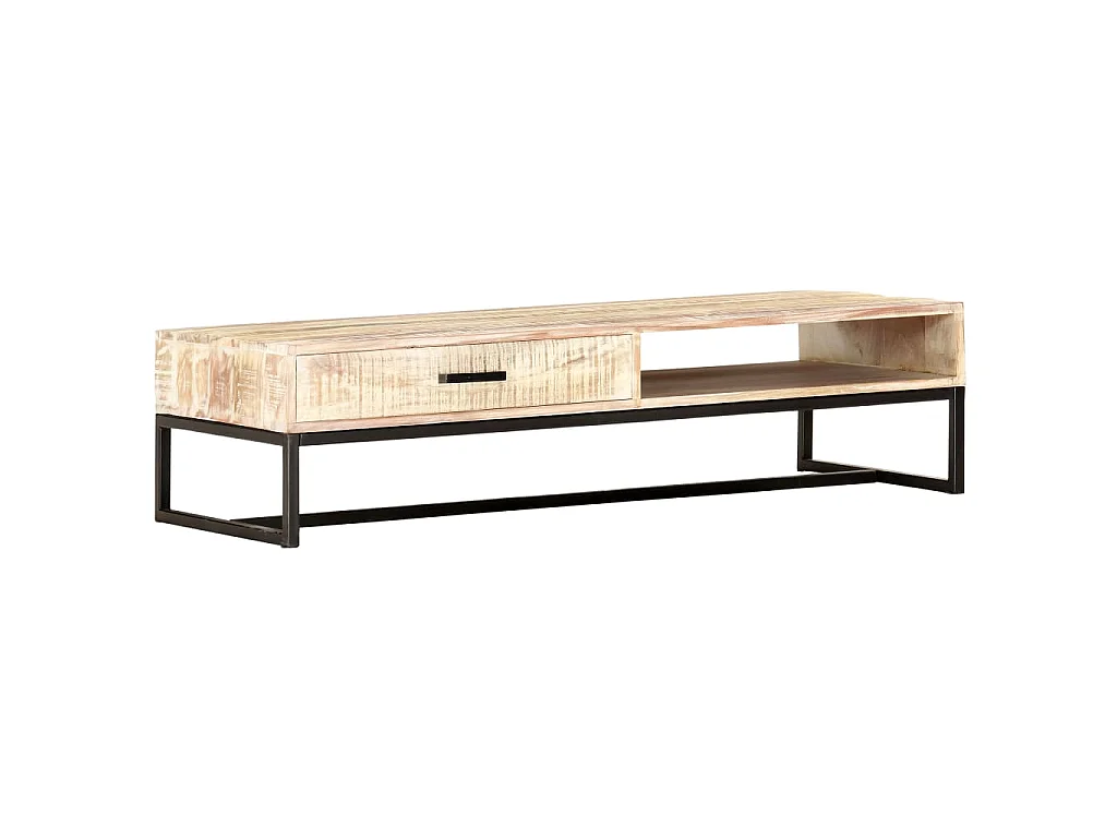 Table basse Blanc 117x50x30 cm Bois d'acacia solide