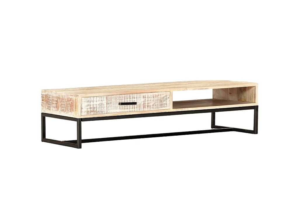 Table basse Blanc 117x50x30 cm Bois d'acacia solide
