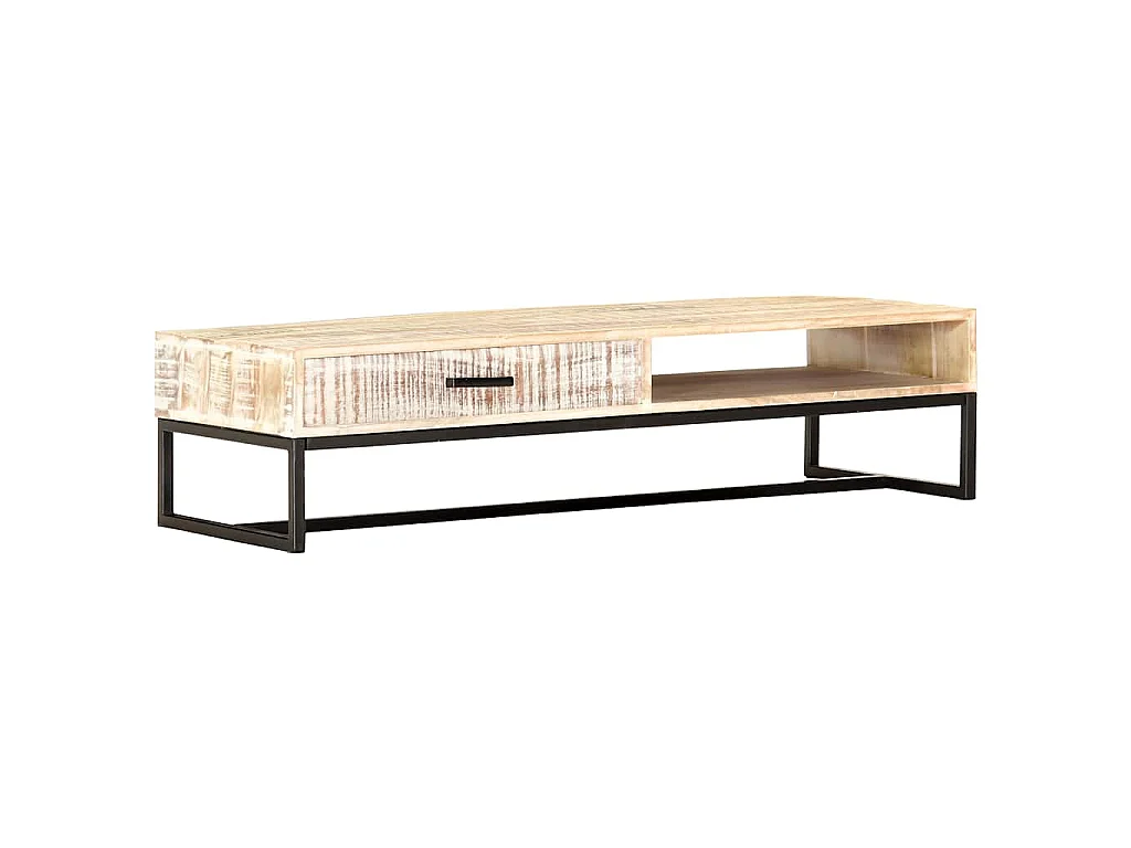 Salontafel 117x50x30 cm massief acaciahout wit