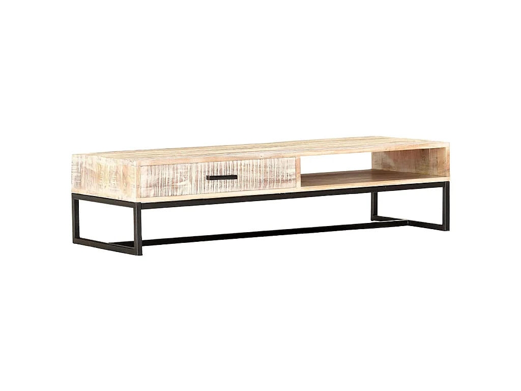 Salontafel 117x50x30 cm massief acaciahout wit