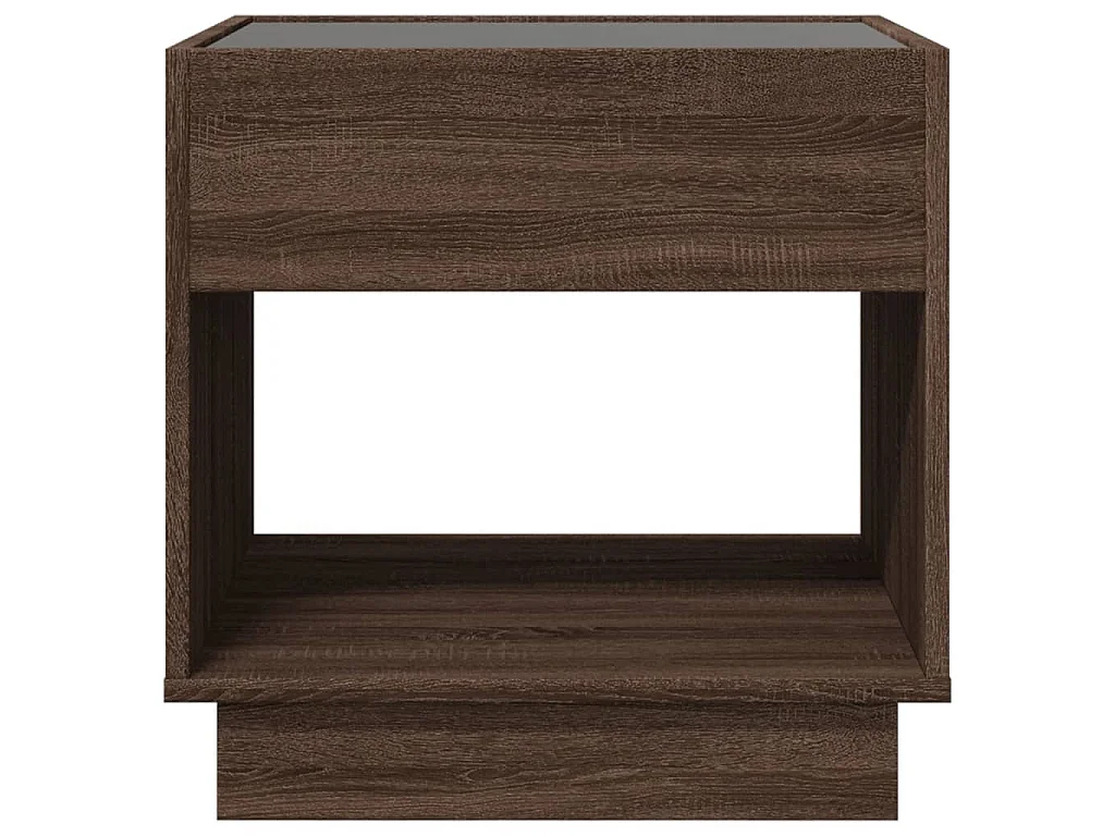 Table basse avec LED infini chêne marron 50x50x50 cm