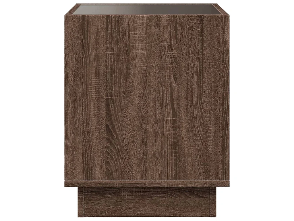 Table basse avec LED infini chêne marron 50x50x50 cm