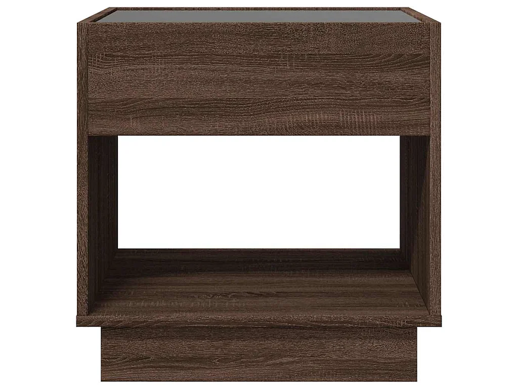 Couchtisch mit Infinity-LED Braun Eichen-Optik 50x50x50 cm