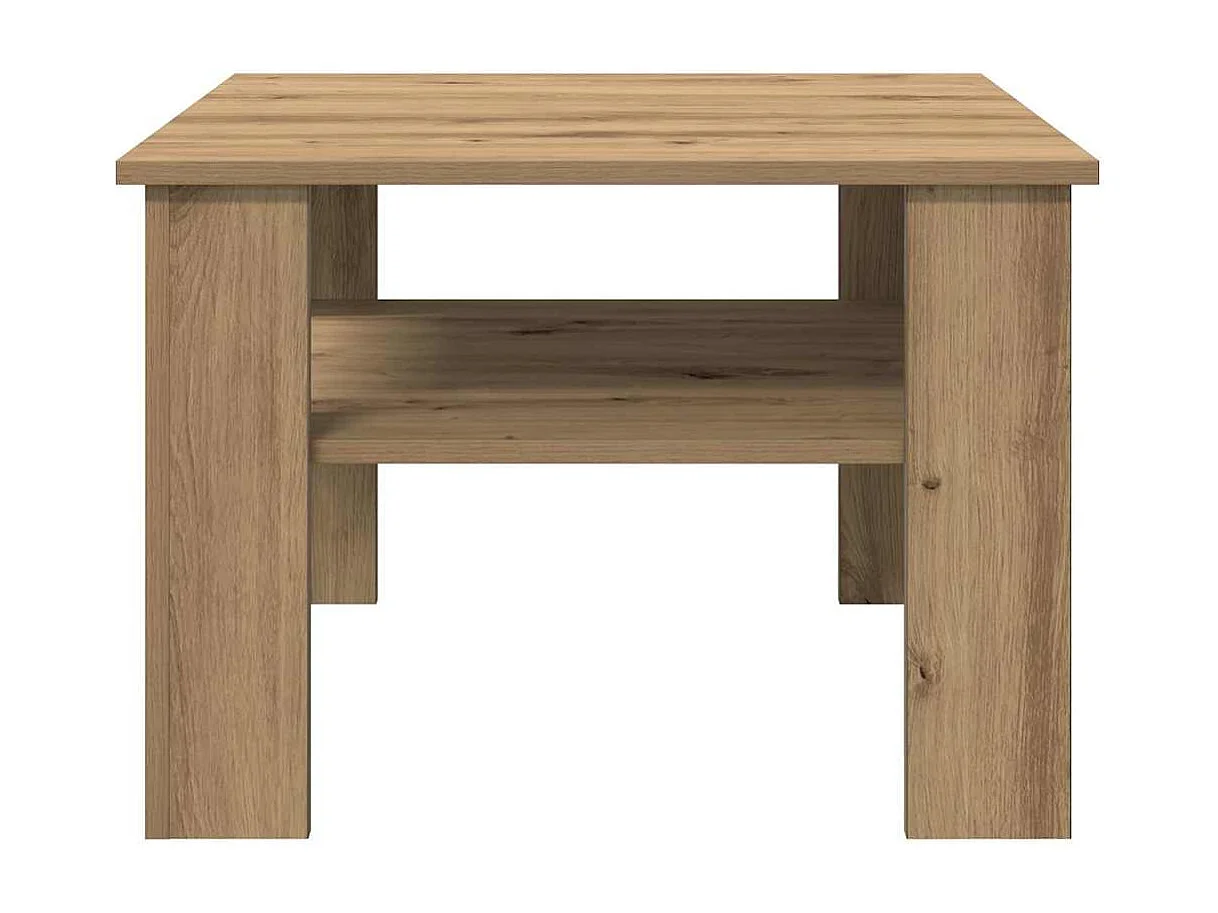 Table basse chêne artisanal 60x60x42cm bois d'ingénierie