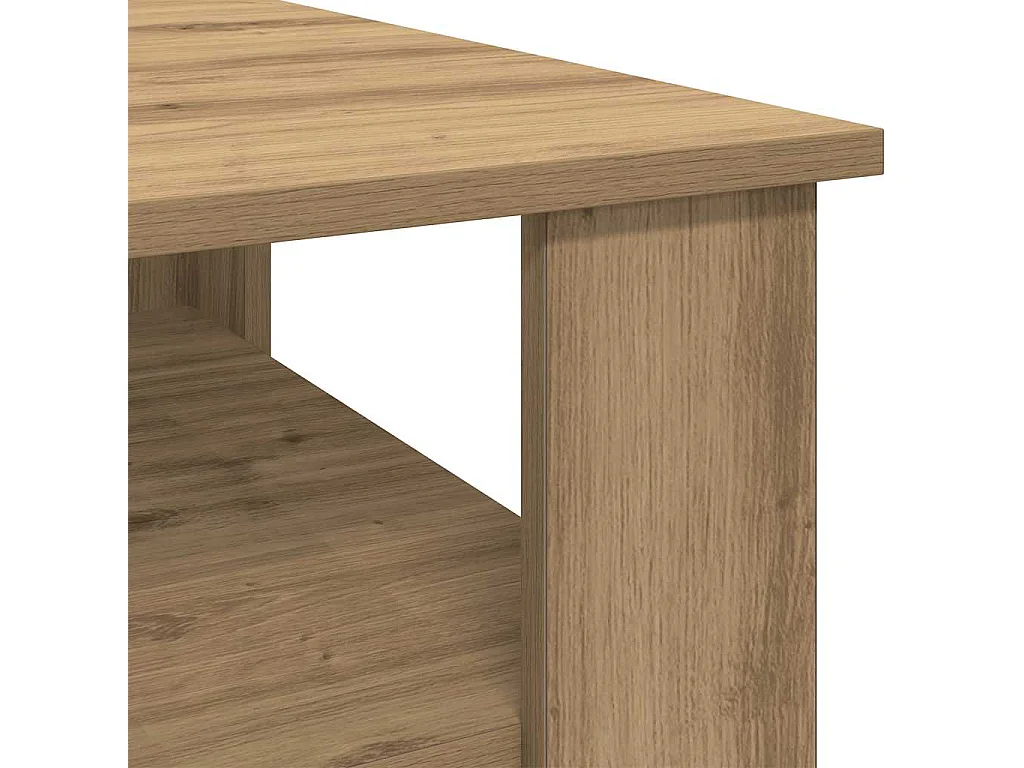 Table basse chêne artisanal 60x60x42cm bois d'ingénierie