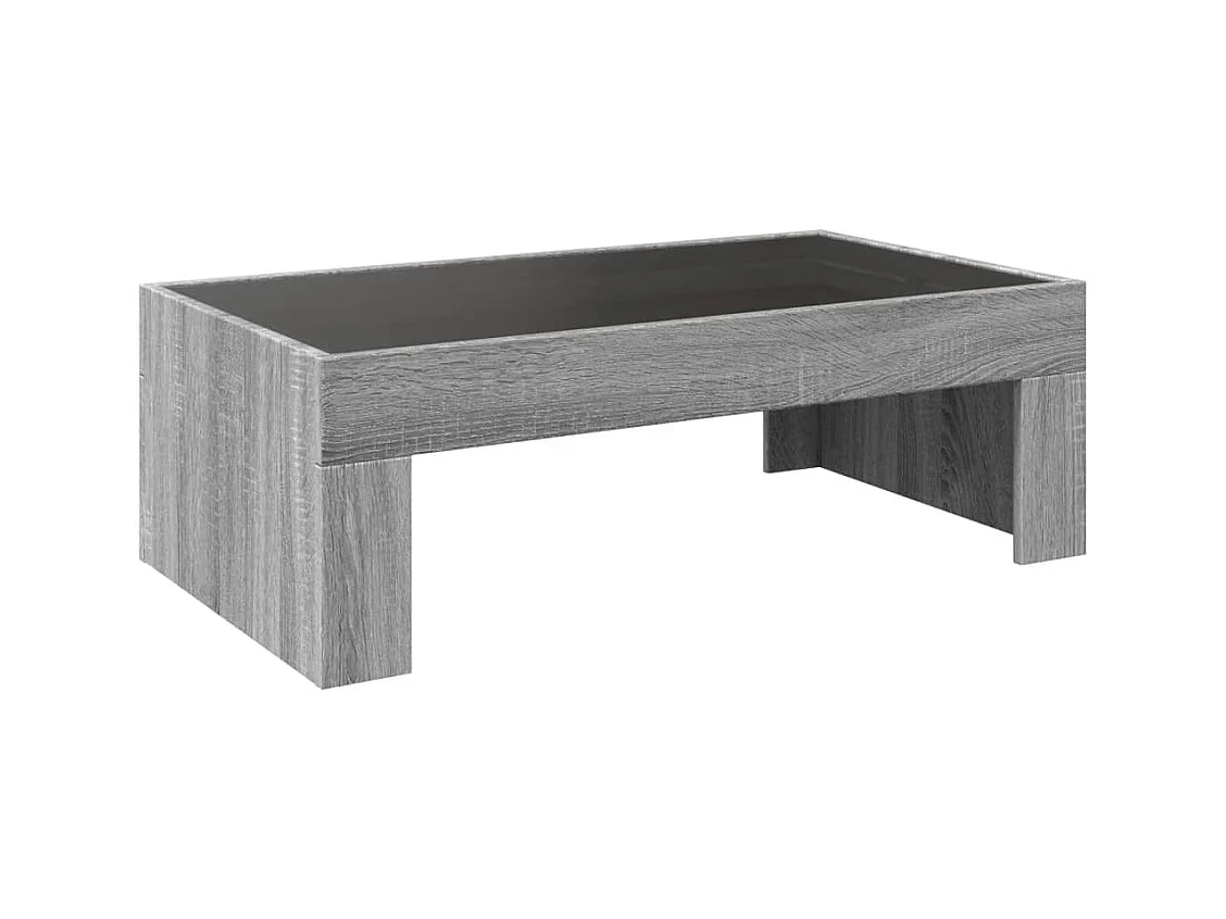 Table basse avec LED infini sonoma gris 90x50x30 cm