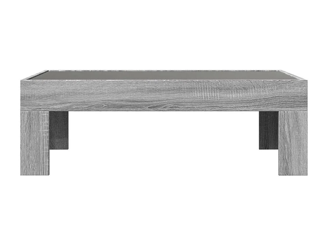 Salontafel met Infinity LED 90x50x30 cm grijs sonoma eikenkleur