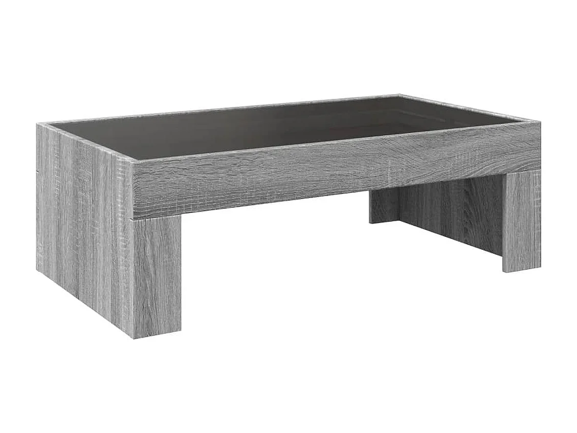 Salontafel met Infinity LED 90x50x30 cm grijs sonoma eikenkleur