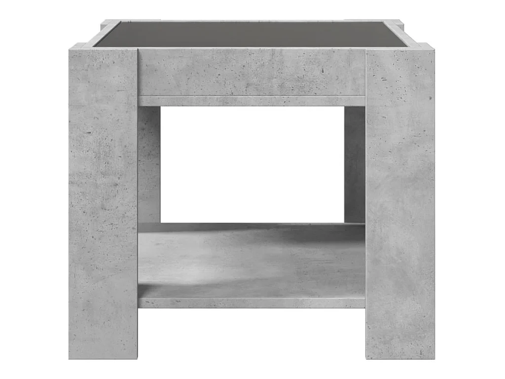Tavolino Salotto con LED Grigio Cemento 53x53x45 cm Multistrato