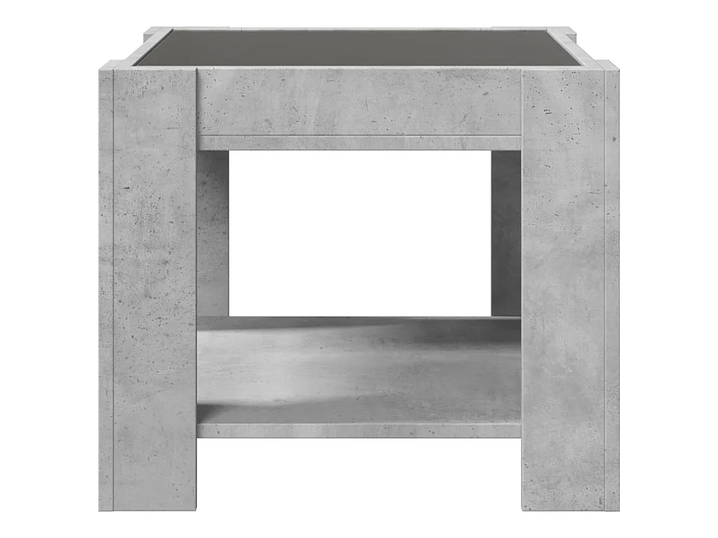 Tavolino Salotto con LED Grigio Cemento 53x53x45 cm Multistrato