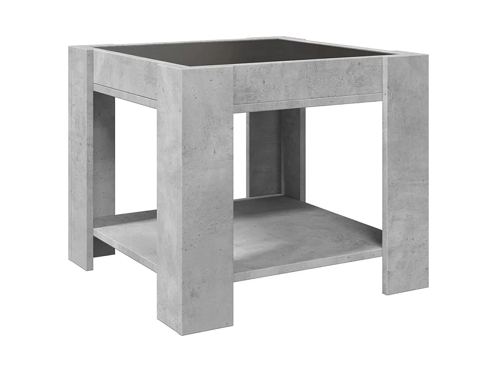 Tavolino Salotto con LED Grigio Cemento 53x53x45 cm Multistrato