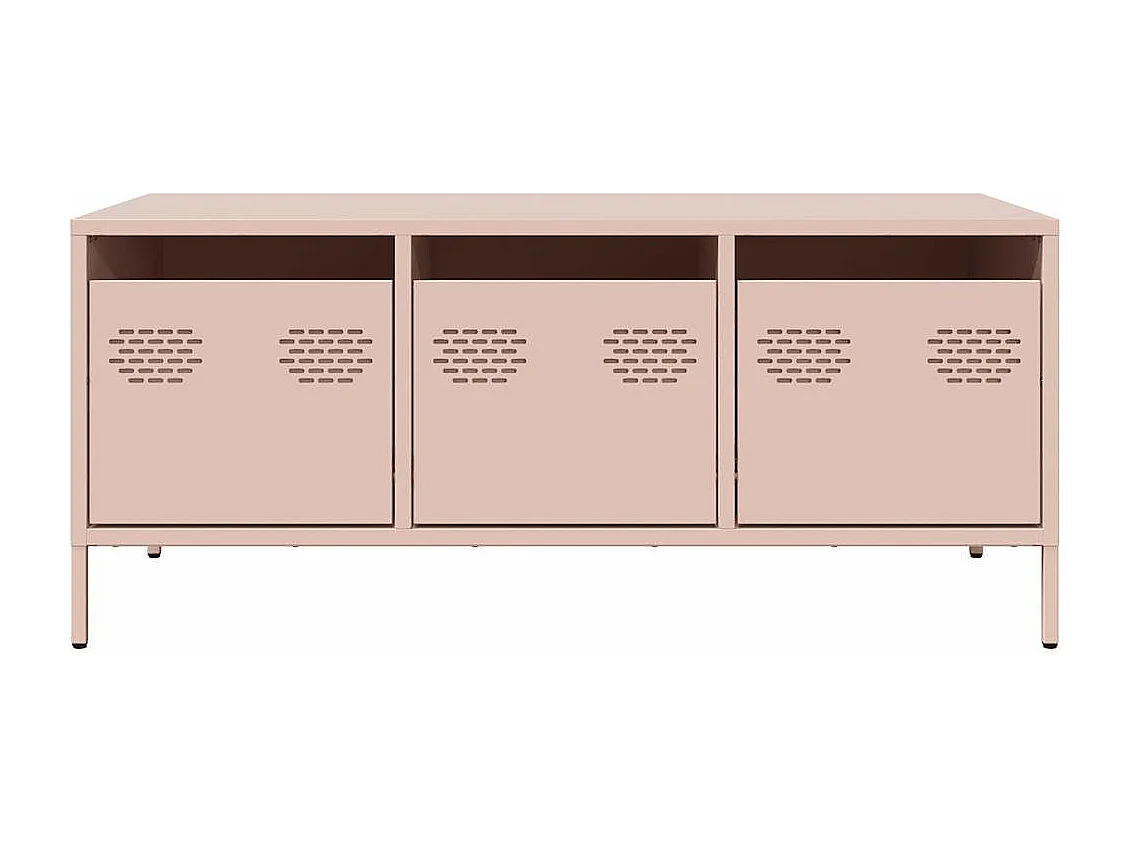 Mesa de centro 101,5x50x43,5 cm aço laminado a frio rosa