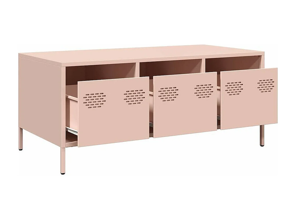 Mesa de centro 101,5x50x43,5 cm aço laminado a frio rosa