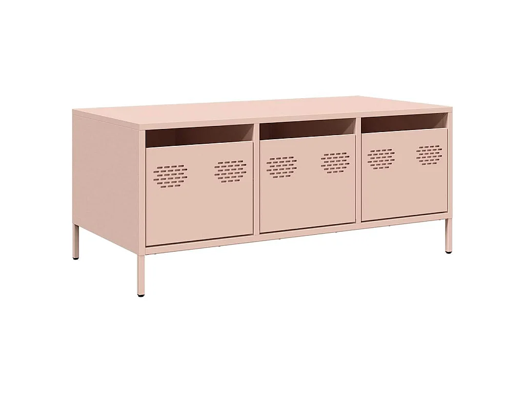 Couchtisch Rosa 101,5x50x43,5 cm Kaltgewalzter Stahl