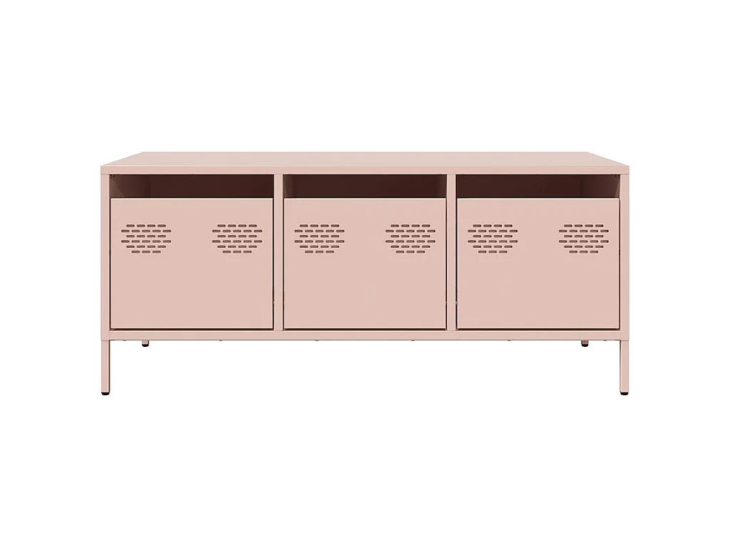 Couchtisch Rosa 101,5x50x43,5 cm Kaltgewalzter Stahl