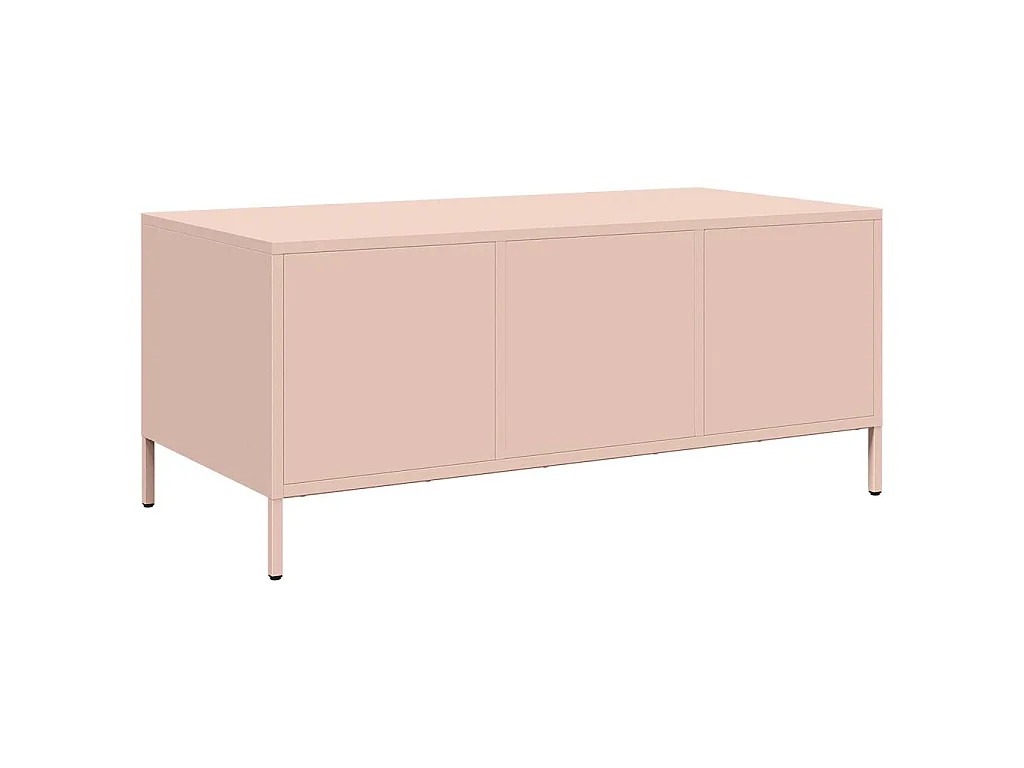 Salontafel 101,5x50x43,5 cm koudgewalst staal roze