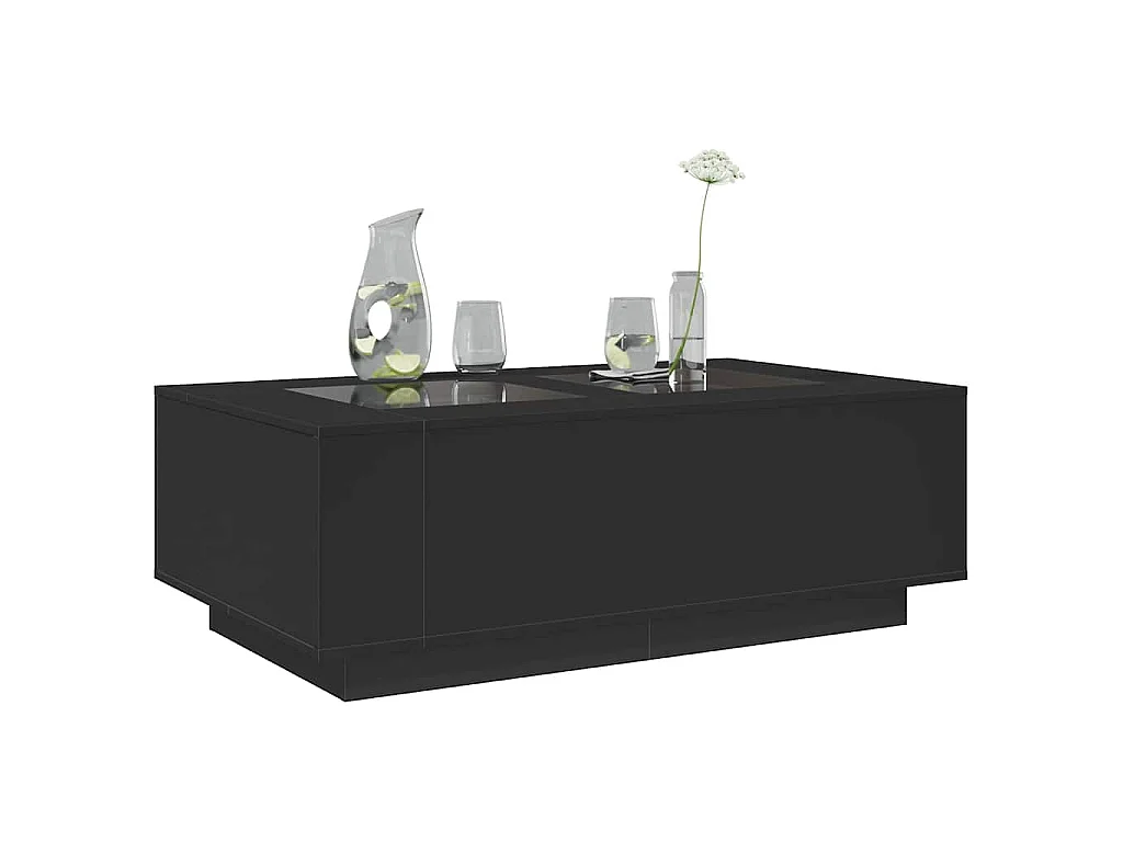 Table basse avec LED infini noir 116x69x40 cm