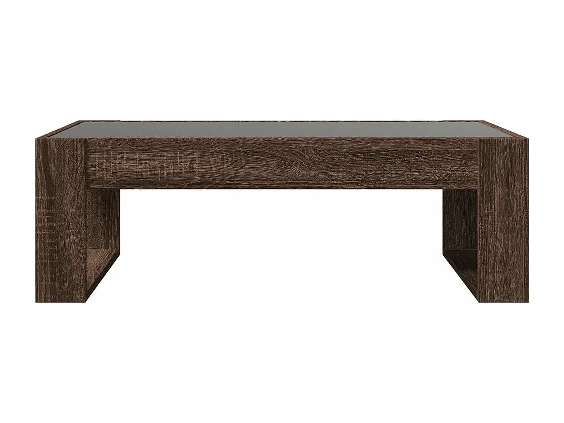 Couchtisch mit Infinity-LED Braun Eichen-Optik 90x53x30 cm