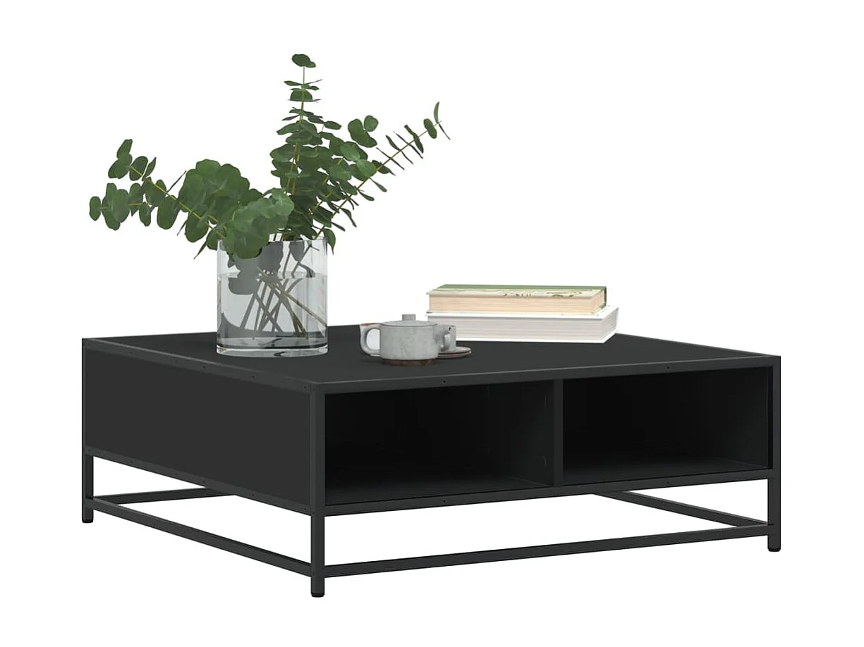 Mesa de centro 80x80x30 cm derivados de madeira/metal preto